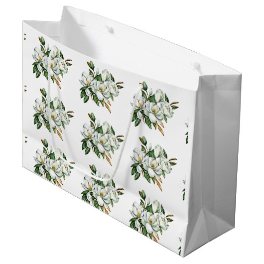 Soft Waterverf Magnolia Pattern Blue Groot Cadeauzakje (Voorkant Gekanteld)