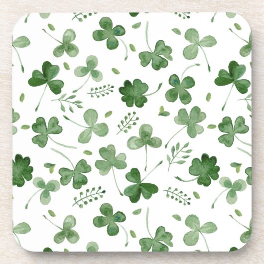 Soft Waterverf Shamrock Pattern Bier Onderzetter (Voorkant)