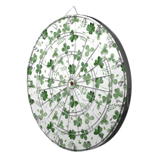 Soft Waterverf Shamrock Pattern Dartbord (Voorkant Rechts)