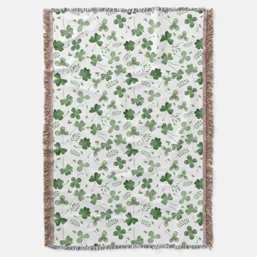 Soft Waterverf Shamrock Pattern Deken (Voorkant Verticaal)