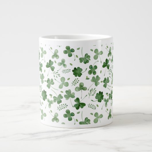 Soft Waterverf Shamrock Pattern Extra Grote Beker (Voorkant)