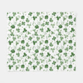 Soft Waterverf Shamrock Pattern Fleece Deken (Voorkant (Horizontaal))