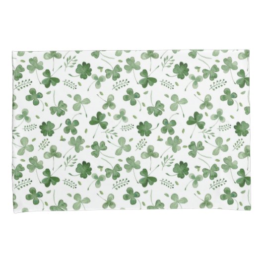 Soft Waterverf Shamrock Pattern Kussensloop (Voorkant-Rechts)