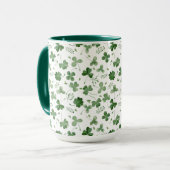 Soft Waterverf Shamrock Pattern Mok (Voorkant links)