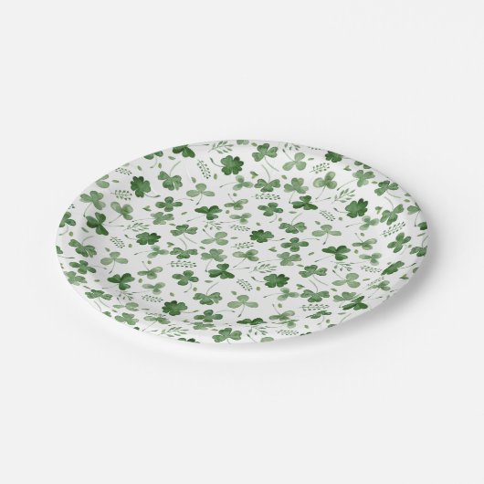 Soft Waterverf Shamrock Pattern Papieren Bordje (Gekanteld)