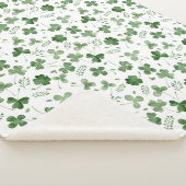 Soft Waterverf Shamrock Pattern Sherpa Deken (3/4)
