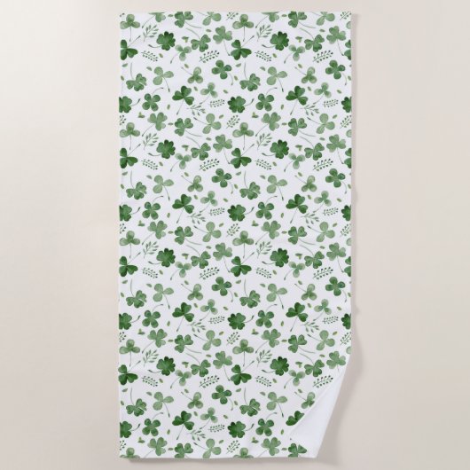 Soft Waterverf Shamrock Pattern Strandlaken (Voorkant)