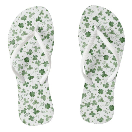 Soft Waterverf Shamrock Pattern Teenslippers (Voetbed)