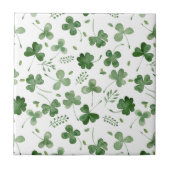 Soft Waterverf Shamrock Pattern Tegeltje (Voorkant)