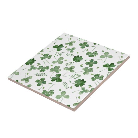 Soft Waterverf Shamrock Pattern Tegeltje (Zijkant)