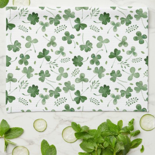 Soft Waterverf Shamrock Pattern Theedoek (Gevouwen)
