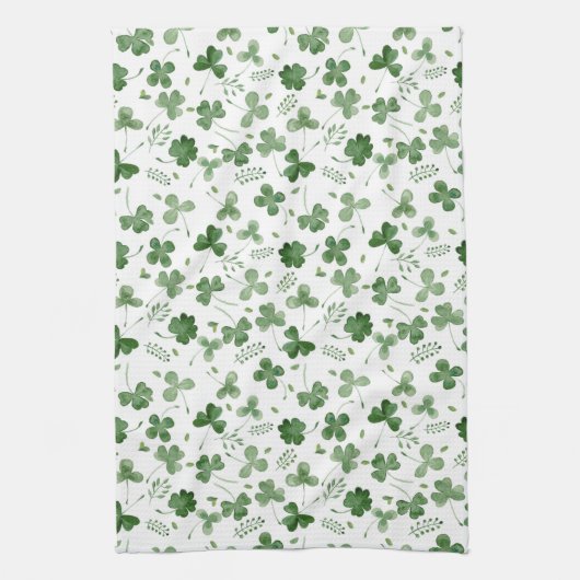 Soft Waterverf Shamrock Pattern Theedoek (Verticaal)
