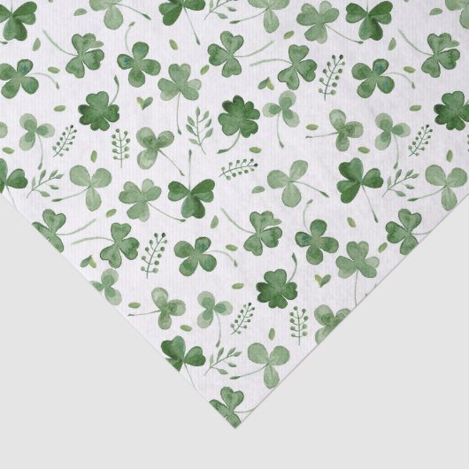 Soft Waterverf Shamrock Pattern Tissuepapier (Detail)