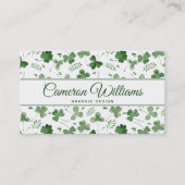 Soft Waterverf Shamrock Pattern Visitekaartje (Voorkant)