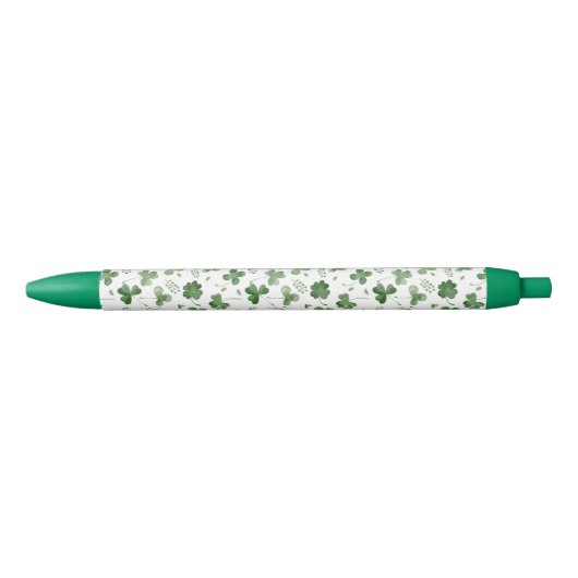 Soft Waterverf Shamrock Pattern Zwarte Inkt Pen (Voorkant)