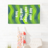 Soft Waves gradiënten groen blauw + uw ideeën Spandoek (Insitu)