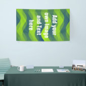 Soft Waves gradiënten groen blauw + uw ideeën Spandoek (Beurs)