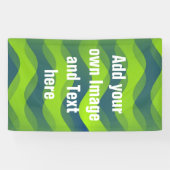 Soft Waves gradiënten groen blauw + uw ideeën Spandoek (Horizontaal)