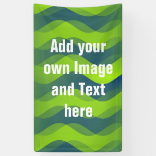 Soft Waves gradiënten groen blauw + uw ideeën Spandoek