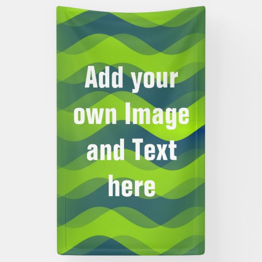 Soft Waves gradiënten groen blauw + uw ideeën Spandoek (Verticaal)