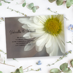 Soft White Daisy Marriage/Elopement Announement Aankondiging