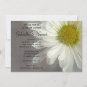 Soft White Daisy on Grey Wedding Kaart (Voorkant)