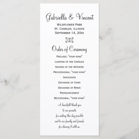 Soft White Daisy sur les programmes de mariage gri (Dos)