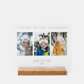 Soft White Family Minimalist 3 Photos Collage Acryl Bord (Voorkant)
