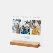 Soft White Family Minimalist 3 Photos Collage Acryl Bord (Hoek)
