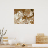 Soft White Floral Poster (Keuken)