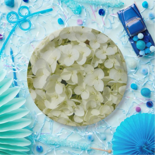 Soft White Hydrangea Papieren Bordje (Feest)