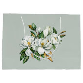 Soft White Magnolia Greenery Wedding Classic Groot Cadeauzakje (Achterkant)
