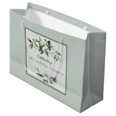 Soft White Magnolia Greenery Wedding Classic Groot Cadeauzakje (Voorkant Gekanteld)