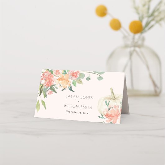 Soft White Pumpkin Blush Floral Wedding (Voorkant)