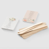 Soft White Pumpkin Blush Floral Wedding Programme Handwaaier (Niet-gemonteerd)