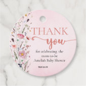 Soft Wildflower Dank u Bedankjes Labels (Voorkant)