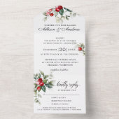 Soft Winter Berry Faire-part de mariage de Noël (À l'intérieur)