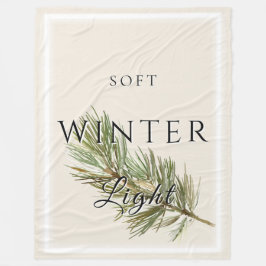 Soft Winter Light with Pine Branch Fleece Deken