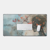 Soft Woman Silhouette with Hearts (Clavier et souris)