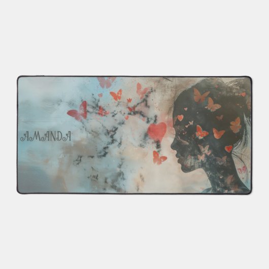 Soft Woman Silhouette with Hearts (Recto)