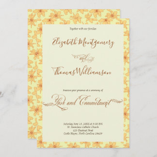 Soft Yellow Floral Commitment Ceremony Kaart