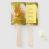 Soft Yellow Floral Wedding Handwaaier (Voorkant en achterkant)