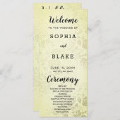 Soft Yellow Gold Roses programme de mariage (Devant / Derrière)