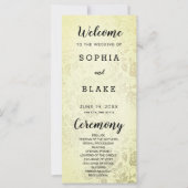 Soft Yellow Gold Roses programme de mariage (Devant)