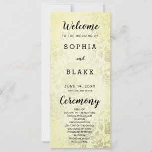 Soft Yellow Gold Roses programme de mariage