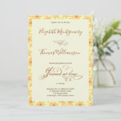 Soft Yellow Hand Drawn Floral Wedding Invitation Kaart (Staand voorkant)