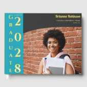 Soft Yellow Modern Photo Graduation Party Gold (Recto)