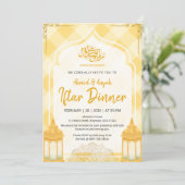 Soft Yellow Plaid Iftar Invitation Watercolor (Debout devant)