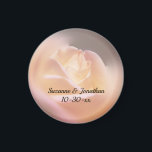Soft Yellow Rose Wedding Favor<br><div class="desc">Soft and dreamy yellow rose with pink highlights floral save the date wedding announcement or favor refrigerator magnet. Fill in your information in the template. Make more changes to text and font size, style, and color by clicking on Customize. This image is available on many products in my gallery. Please...</div>