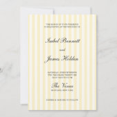 Soft Yellow Stripes Wedding  Kaart (Voorkant)